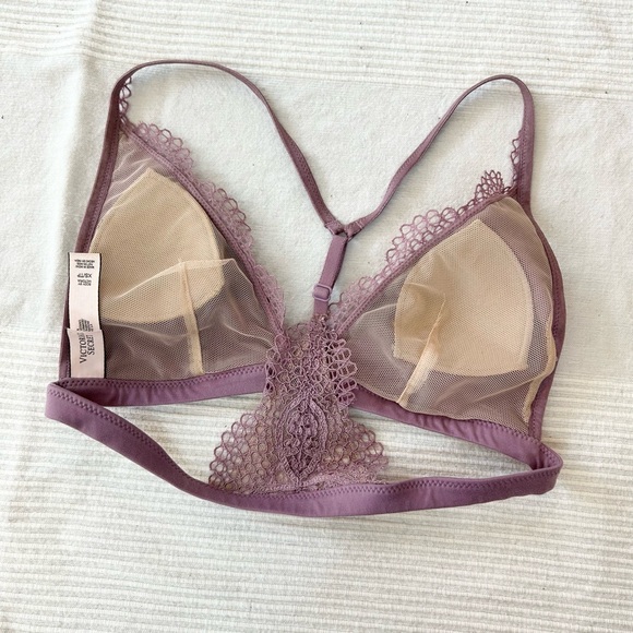 Body By Victoria's Secret T Back Bra Bralette Lace Front Closure - Picture 10 of 15